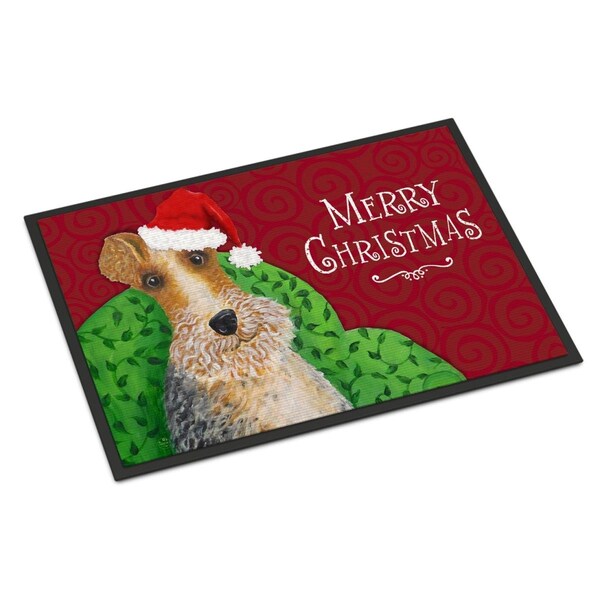 Carolines Treasures 18 x 27 in. Wire Fox Terrier Christmas Indoor or Outdoor Mat VHA3040MAT - main